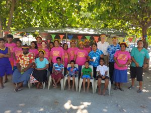 The family in the front row were the first in Kiribati to receive their dose of Rifampicin